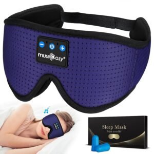 MUSICOZY Sleep Headphones Breathable Bluetooth Headband 3D Sleeping Headphones, Wireless Music Eye Mask Sleep Earbuds for Side Sleeper Women Men Office Air Travel Cool Tech...