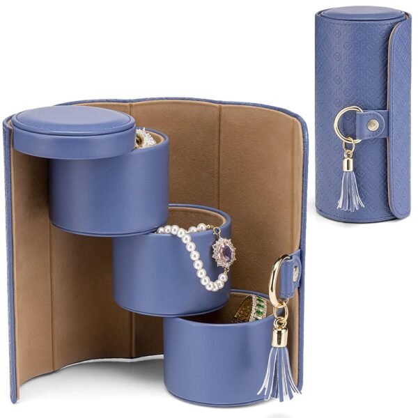 Vlando Christmas Gifts for Mom, Women, Wife - Travel Jewelry Oragnizer, 3-Layer Jewelry Storage Box, Travel Essential Accessories for Women, Gifts for Travelers Couples Mom...